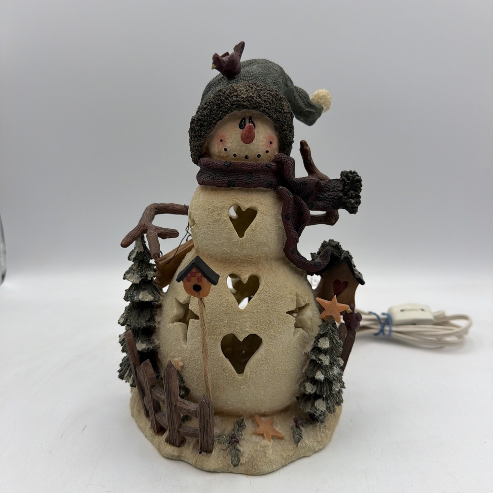 Crazy Mountain Snowman Light Heart Cutouts  9"  Christmas Winter Snow